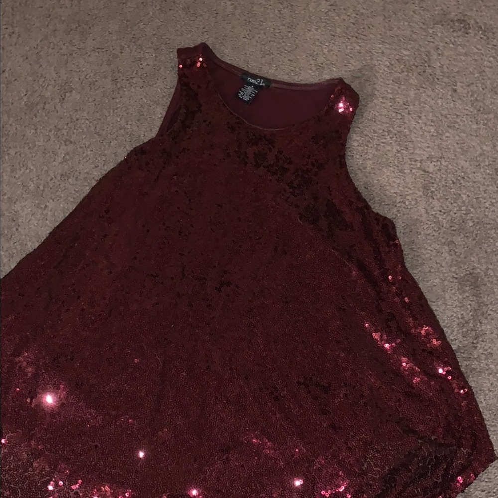 Burgundy sparkly shirt